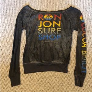 Ron Jon Surf Shop off the shoulder sweatshirt